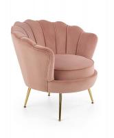 Кресло HALMAR AMORINITO светло-розовый/золотой