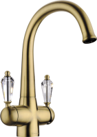 Смеситель OMOIKIRI Okinawa-АB латунь/античная латунь/прозрачный кристалл