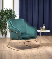 Кресло HALMAR SOFT 3 темно-зеленый/золотой