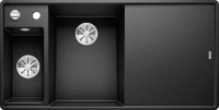 Мойка из силгр. Blanco AXIA III 6 S-F черный (чаша слева), доска стекло