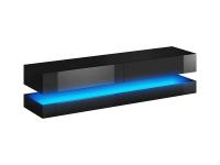 Тумба ТВ SIGNAL COSMO черный/черный глянцевый, LED синий