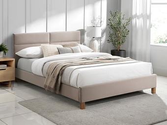 Кровать Signal Sierra Velvet Bluvel 28 140х200 (бежевый/дуб)