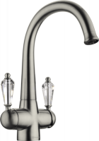 Смеситель OMOIKIRI Okinawa-SI латунь/античное серебро/прозрачный кристалл