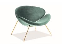 Кресло SIGNAL MAJOR VELVET Bluvel78, зеленый/золотой