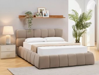 Кровать Signal Parma Velvet Bluvel 40 160/200 (темно-бежевый)