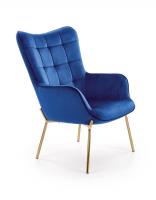 Кресло HALMAR CASTEL 2 темно-синий/золотой