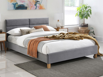 Кровать Signal Sierra Velvet tap. 150 140х200 (серый/дуб)