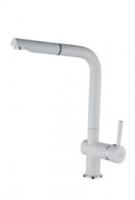 Смеситель для кухонной мойки Laveo Luna BLZ_669D с выдвижным изливом белый