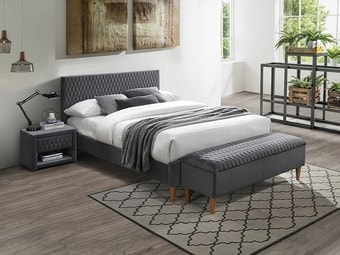 Кровать Signal Azurro Velvet 160x200 (серый)