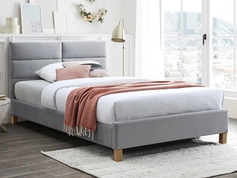 Кровать Signal Sierra Velvet 120х200 (светло-серый/дуб)