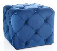 Пуф SIGNAL AVIVA K VELVET Bluvel 86, темно-синий/венге New