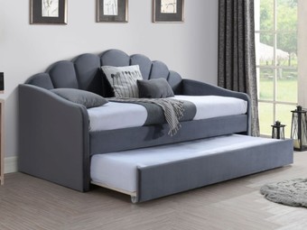 Кровать с выдвижным спальным местом Signal Bella Velvet 90х200 (серый)