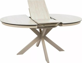 Кухонный стол Signal Porto ceramic 120-160/120 (бежевый травертин/кашемир)