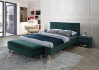Кровать SIGNAL AZURRO VELVET зеленый/дуб, 160/200