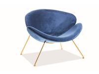 Кресло SIGNAL MAJOR VELVET Bluvel86, темно-синий/золотой