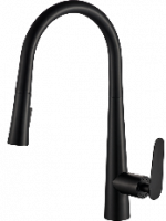 Смеситель для кухонной мойки Laveo Nalda BAY_769D с выдвижным изливом черный