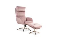 Комплект SIGNAL MONROE VELVET BLUVEL 52 (кресло+подставка для ног) античный розовый
