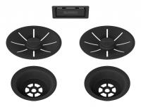 Отводная арматура BLANCO InFino с переливом черный матовый (две чаши)