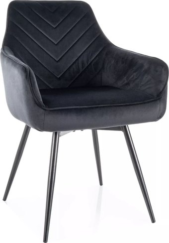 Стул с подлокотниками Signal Servio Velvet Bluvel 19 (черный/черный)
