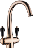 Смеситель OMOIKIRI Okinawa-RG-BL латунь/розовое золото/черный кристалл