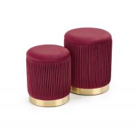 Комплект HALMAR MONTY (2 пуфа) бордовый New