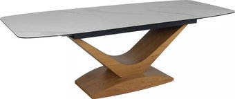 Кухонный стол Signal Dolce ceramic statuario venato 180-240/95/76 (белый/дуб)