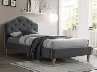 Кровать SIGNAL CHLOE VELVET BLUVEL 14 серый/дуб, 90/200 New