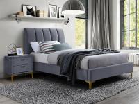 Кровать SIGNAL MIRAGE VELVET TAP. 142 серый/золотой, 90/200 New