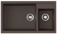 Мойкa кухонная Omoikiri Tedori 86-2-LB-DC Tetogranit/темный шоколад
