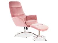 Комплект SIGNAL NIXON VELVET Bluvel52 (кресло+подставка для ног) античный розовый New
