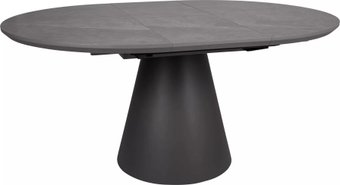 Кухонный стол Signal Angel II 120-160/120 (эффект серого мрамора/черный)