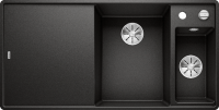 Мойка из силгр. Blanco AXIA III 6 S-F черный (чаша справа), доска стекло