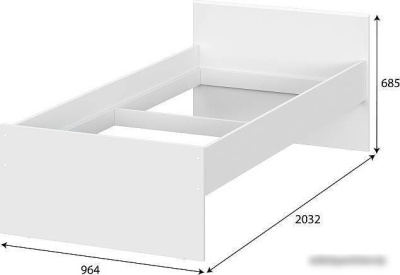 Кровать NN мебель Токио 90x200 00-00106113 (белый текстурный)