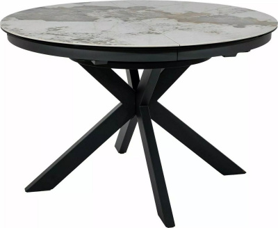 Кухонный стол Signal Porto ceramic 120-160/120 (белый pandoro/черный)