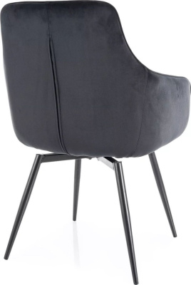 Стул с подлокотниками Signal Marlo Velvet Bluvel 19 (черный/черный)