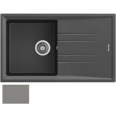 Мойка из тегр. Teka STONE 50 B-TG серый металлик (ручной слив)