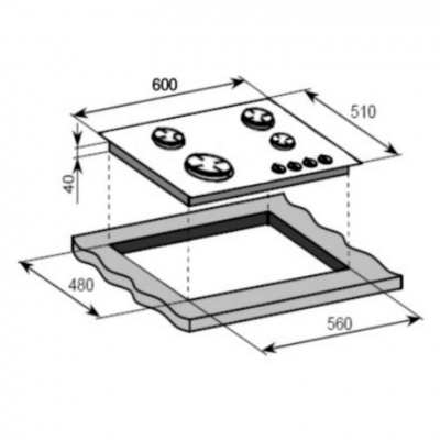 Газовая панель Weissgauff HG 604 BG