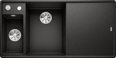 Мойка из силгр. Blanco AXIA III 6 S-F черный (чаша слева), доска ясень