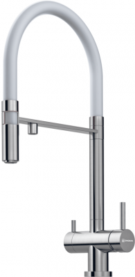 Смеситель OMOIKIRI Kanto-BN-WH нержавеющая сталь/белый