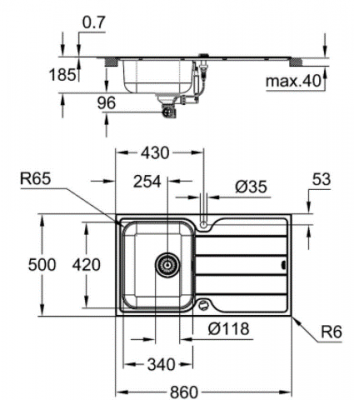 Grohe K500  Мойка из нержавеющей стали