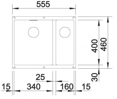 Мойка из силгр. Blanco SUBLINE 340/160-U (чаша слева) антрацит