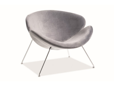 Кресло SIGNAL MAJOR VELVET Bluvel14, серый/хром