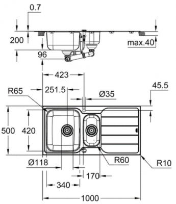 Grohe K500  Мойка из нержавеющей стали