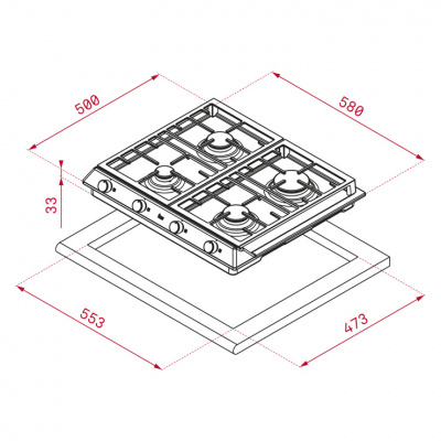 Газовая панель Teka EX 60.1 4G AI AL CI DR