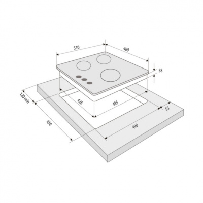 Газовая панель Krona FIERO 45 BL