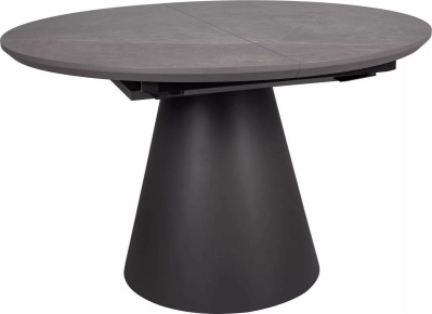 Кухонный стол Signal Angel II 120-160/120 (эффект серого мрамора/черный)