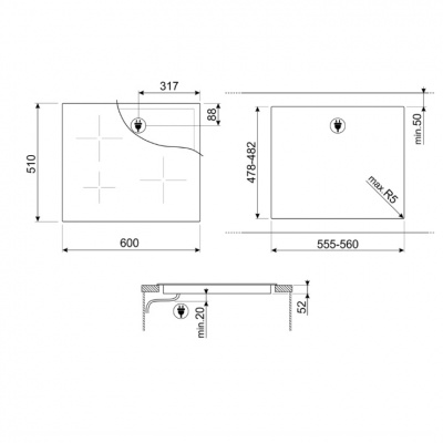 Индукционная панель Smeg SI2641DP