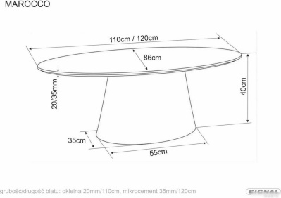 Журнальный столик Signal Marocco 120 (экрю)