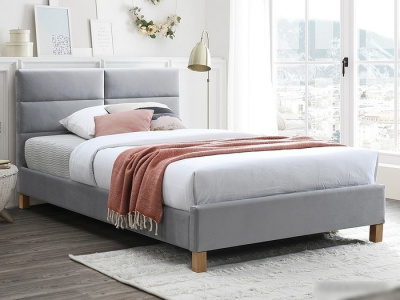 Кровать Signal Sierra Velvet 120х200 (светло-серый/дуб)
