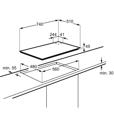 Газовая панель AEG HKR75540NB